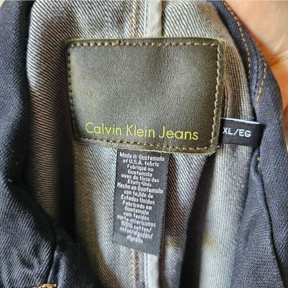 Y2K Calvin Klein Military Style Jean Jacket With Lots Of Pockets - Picture 3 of 4